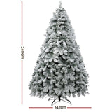 Jingle Jollys Christmas Tree 2.4m Snow Flocked Xmas Tree Decorations 1165 Tips XM-TR-WELL-8F-GS