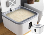 Airtight Rice Dispenser Large Kitchen Grain Storage Container with Lid for Cereal, Flour, Beans, V1366-AZ2-W-11858