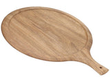 Wooden Pizza Tray Durable Round Serving Board with Handle Bread Food Dinner Plate for Restaurant V1294-YM0714-3118210230011