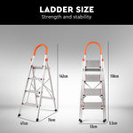 4 Step Ladder Multi-Purpose Folding Aluminium Non Slip Platform Household V465-82031