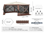 Pop Up Gazebo Tent, Pop-Up Screen Tent 6 Sided Canopy Sun Shelter with 6 Removable Privacy Wind V952-ZPSLTJLS115X602MGV0