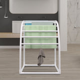 Outdoor Towel Rack Pool Towel Rack 7 Bar Curved White Freestanding Patio V952-MJJBSSXGBDDW79AY5V0