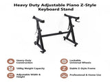 Z-Style Keyboard Stand Heavy Duty Adjustable Piano Stand for Digital Keyboards & Portable Use V63-952381
