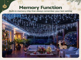 Jingle Jollys 32M Christmas Lights Solar Icicle String Lights 960 LED Cool White XM-LED-960-IC-CW-40M-SLA