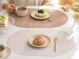 Textured Faux Leather Table Placemats 4 Pack Waterproof Heat Resistant Reversible Oil-Proof Dining V1192-AZ-W-24217