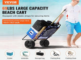 Beach Dolly with Big Wheels for Sand, 15.4" x 15.7" Cargo Deck, w/ 10" PE Solid Wheels, 69LBS V952-STTCXG10INCH3UV59V0