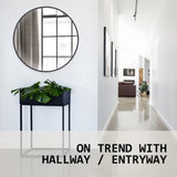 2 Set Wall Mirror Round Aluminum Frame Bathroom 80cm BLACK V274-FT-BM-ALUR-BK80-X2