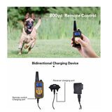Dog Bark Collars - 2x 800m Range Recievers Vibration Sound Light Training Device V238-SUPDZ-39572038877264
