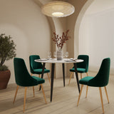 Velvet Elegance Dining Set V264-DNT-405-WHE-DNC-414V-GRN-4