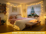 LED White Christmas Lights Outdoor, String Lights Plug in Extendable, 8 Modes Christmas Tree V1107-1246-1246-YEL-100M1000
