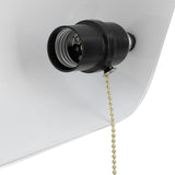 Bankers Table White Glass Vintage Style Desk with Retro Pull Chain Switch Reading Table V1294-YM0901-3119240001511