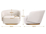 Artiss Swivel Armchair 360&deg Curved Accent Chair Linen Fabric Beige UPHO-K-SWL-FB-BG