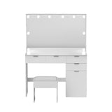 Artiss Dressing Table Set Stool 10 Led Bulbs White FURNI-L-DRESS06-LED-WH-AB