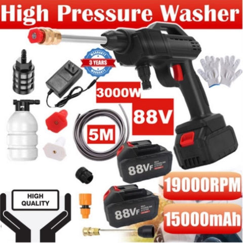 88V Cordless Electric High Pressure Washer Water Spray Gun Car Cleaner 2 Battery V201-SPRAY02BL8AU2