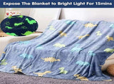 Glow in The Dark Throw Blanket, Dinosaurs Blanket for Boys, Luminous Kids Blanket, Soft Blankets for V1370-AZ4-04733