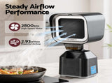 Devanti Portable Range Hood Desktop Exhaust Fan Adjustable Dual Filters Black PRH-50ML-BK