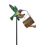 Solar Powered Garden Lights with Bird and Flower Design, Waterproof Outdoor Patio Decor, Automatic V1366-AZ2-W-14741