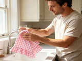 Ruffled Gingham Kitchen Dish Towels 2 Pack Farmhouse Style For Drying Dishes Table Decor 75x45cm V1369-AZ3-W-14823