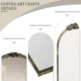 Antique Baroque Arched Wall Mirror Rose Edge Decorative Mirror Fireplace Entryway V767-YSJ-Z113-S