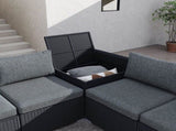 7PC Outdoor Wicker Loveseat Setting with Storage Corner V264-OTF-530S-BLK-OTF-508-BLK