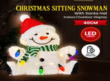 Christabelle Sitting Christmas Snowman Display with Lights - 40cm 112_MHA504