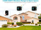 Wireless doorbell with LED, temperature display, waterproof electronic doorbell kit, with 2 plug-in V1188-MS-313-0546