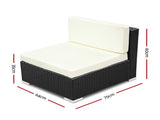 2PC Gardeon Outdoor Furniture Sofa Set Wicker Rattan Garden Lounge Chair Setting FF-SOFA-BK-C