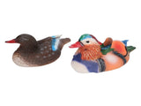 2PCS Floating Mandarin Duck Statue Resin Cute Animal Decor Sculpture Ornament for Outdoor Garden V1294-YM0521-3111230091212
