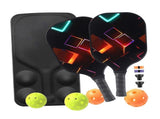 Pickleball Rackets Set with Ergonomic Fiberglass Grip, Gym Gift for Adults V1263-JX-4120