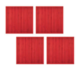 Set of 4 Square Broad Slat Bamboo Table Placemats 35 x 35cm Red V442-JTC-PLACEMAT-BAMBOOSQR-RED-SQ