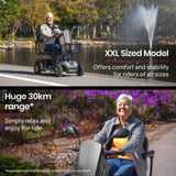 EQUIPMED Mobility Scooter, S-XXL comfortable size for all riders, 30km Max Range, 180kg capacity, V219-HELMBUEQ5GYA
