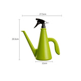 Green 2-in-1 Watering Can with Spray Nozzle - 1L Lightweight PP Garden Sprayer for Indoor Plants, V888-ELOSUNG56361