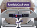 Equipmed Patient Lift Transfer Chair, Easy Hydraulic Height Adjustment, Shower Compatible, Over V219-HELTRNEQHT5A