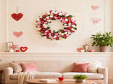 24 Inch Spring Valentine Tulip Wreath for Front Door, Pink White Tulip Floral Wreaths Door Decor for V1258-DP02-C-2681