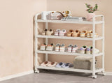 Stackable Shoe Rack with Wheels Long Shoe Storage Organizer for Sneakers, Boots & Heels V1366-AZ2-W-11837
