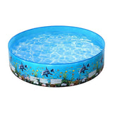 Kiddie 60x10inch, Round No Inflatable Foldable Thick Pvc Water Tub, Ocean Print Portable Play V1192-AZ-W-20137