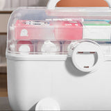 Medicine Storage Box Plastic Multi Layer Large Capacity Medicine Cabinet for Household White V1294-YM0716-3117220183215