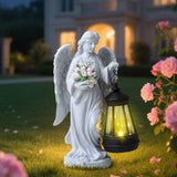 Solar-Powered Angel Lantern Outdoor Light, Resin Waterproof Garden Decorative Light, Walkway and V1265-AU-BY25042