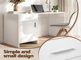 Artiss Office Desk and Chair Set 100cm Computer Desk PU Leather Office Chair FURNI-DESK100-5901-WH