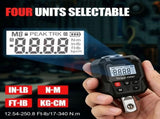 Digital Torque Meter 1/2Inch Drive, High Precisions, 4 Torque Unit, Data Storage, LED & Sound Alarm V1369-AZ3-W-14108