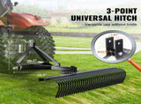 Tow Behind Dethatcher, 1.8m Tow Dethatcher with 36 Steel Tines, 3-Point Lawn Dethatcher Rake with V952-ZXSCJ72DSDLJ73TTAV0