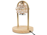 Candle Warmer Lamp Glass Dimmable Electric Scented Wax Melter with 2 50W Bulbs Wooden Base for Home V1294-YM0901-3119240061411