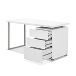 Artiss Computer Desk Drawer White 140CM DESK-140M-WH-AB