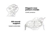 Gardeon 3PC Outdoor Setting Bistro Set Chairs Table Cast Aluminum Patio Furniture Rose White GB-CALU-3PC-XG1015-WH