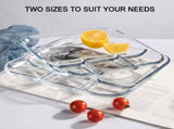 Glass Sectional Plates, Glass Divided Plates with Compartments, Portable Glass Partition Serving V1366-AZ2-W-15257