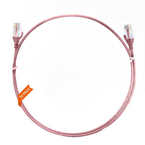 0.15m CAT6 Ultra Thin LSZH Ethernet Network Cable  50 Pack Pink 004.004.7000.50PACK