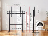 Artiss Universal Floor TV Stand for 32-100 Inch Screens Heavy Duty 40kg Capacity TV-MOUN-32100-BK