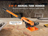 Pipe Tube Bender, 3/8" to 1" OD Manual Pipe Tube Bender with 7 Bending Dies, 180&deg Copper Aluminum V952-SDWGJCSGY7381K20RV0