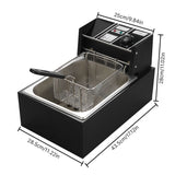 6L Electric Deep Fryer with Removable Oil Filtration Basket 1.7KW Stainless Steel 122-392 Automatic V1294-YM0901-H48361B-US