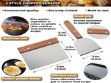 8pcs Professional Accessories Kit - Heavy Duty Stainless Steel Grill Spatula Set for Grill V1188-MS-825-003